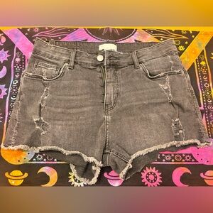 H&M Black Cut-Off Denim Shorts Sz 6